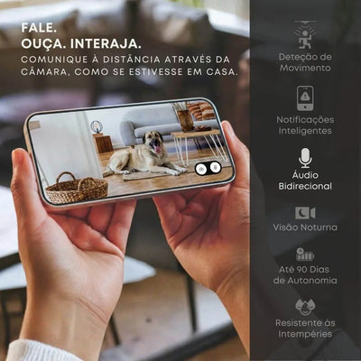 Função de áudio bidirecional da mini câmara de vigilância via aplicação móvel