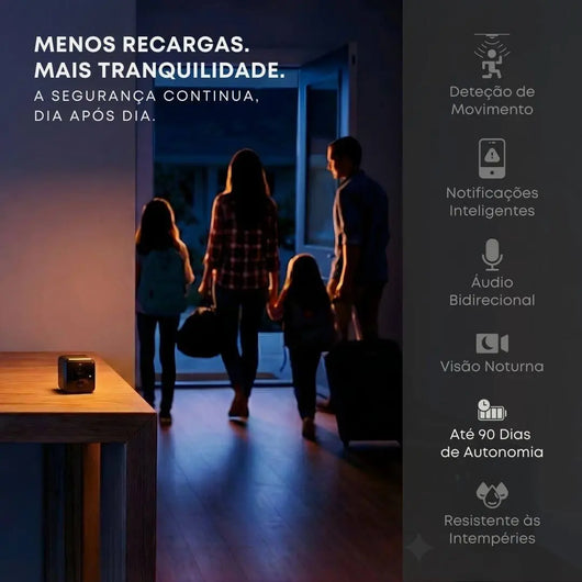 Mini câmara de vigilância com autonomia até 90 dias sem recargas frequentes