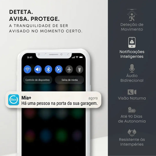 Notificação inteligente no smartphone com deteção de movimento da mini câmara Wi-FiNotificação inteligente no smartphone com deteção de movimento da mini câmara Wi-Fi