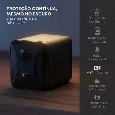 Mini câmara de vigilância com visão noturna infravermelha para segurança durante a noite